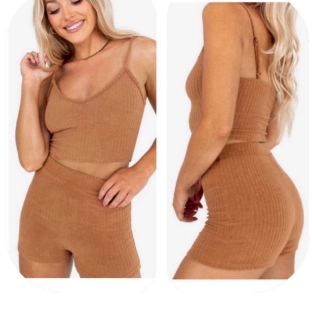 NWT Kittenish Angelica brown short & cami Terry cloth set. Size XL.
